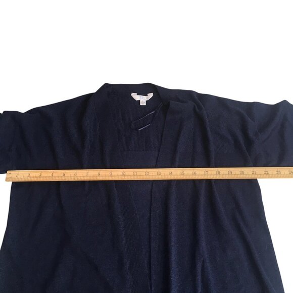 Time and Tru Cardigan Womens Large 12-14 Dark Navy Open  Pockets Lightweight - Picture 10 of 16